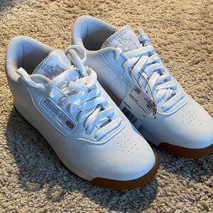 Reebok White Princess Sneakers with Gum Sole